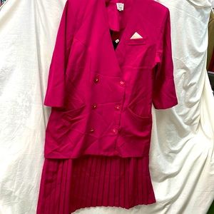 In cino vintage pleated  2 piece dress suit ladies sz 18 1/27/4
